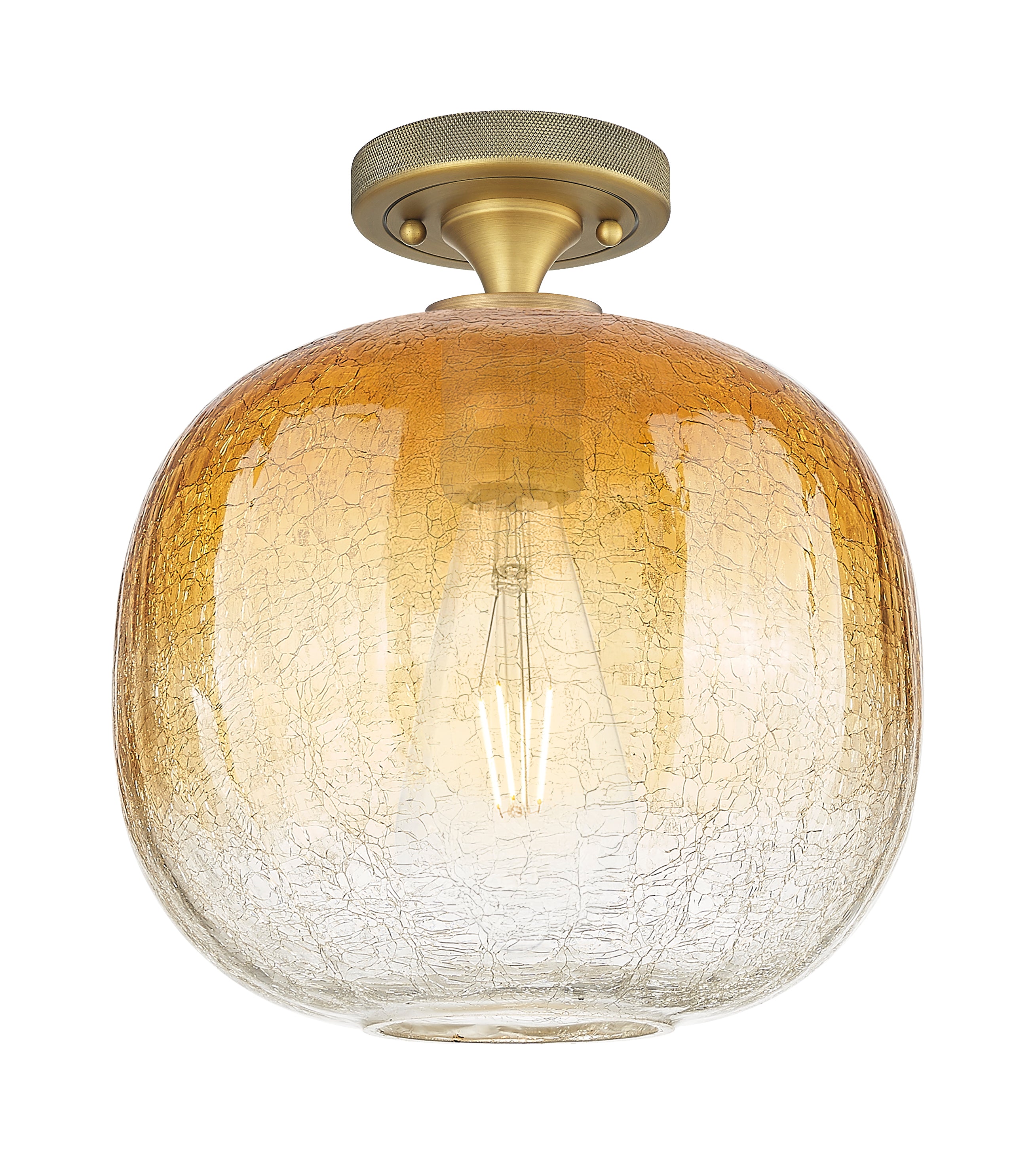 Downtown Flush Mount Satin Nickel Glass