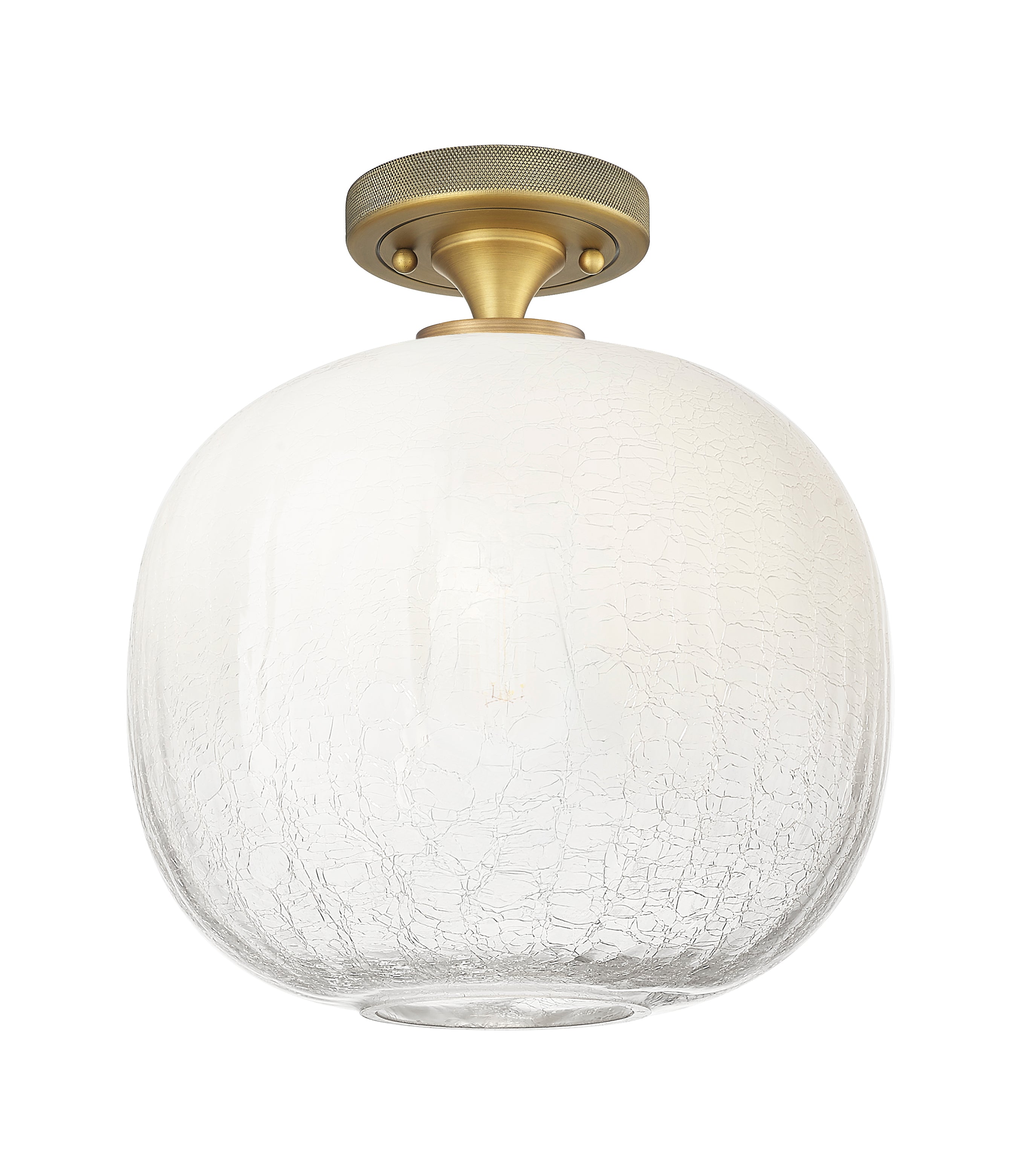 Downtown Flush Mount Satin Nickel Glass