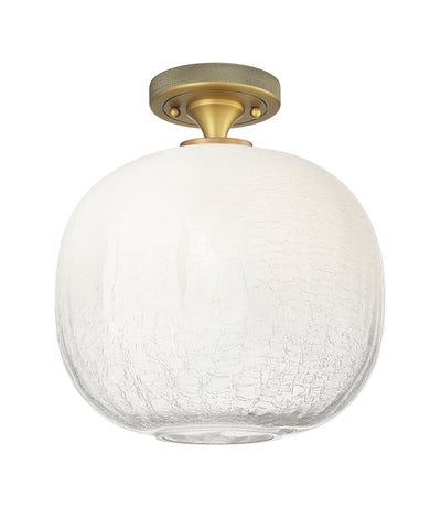 Downtown Flush Mount Satin Nickel Glass