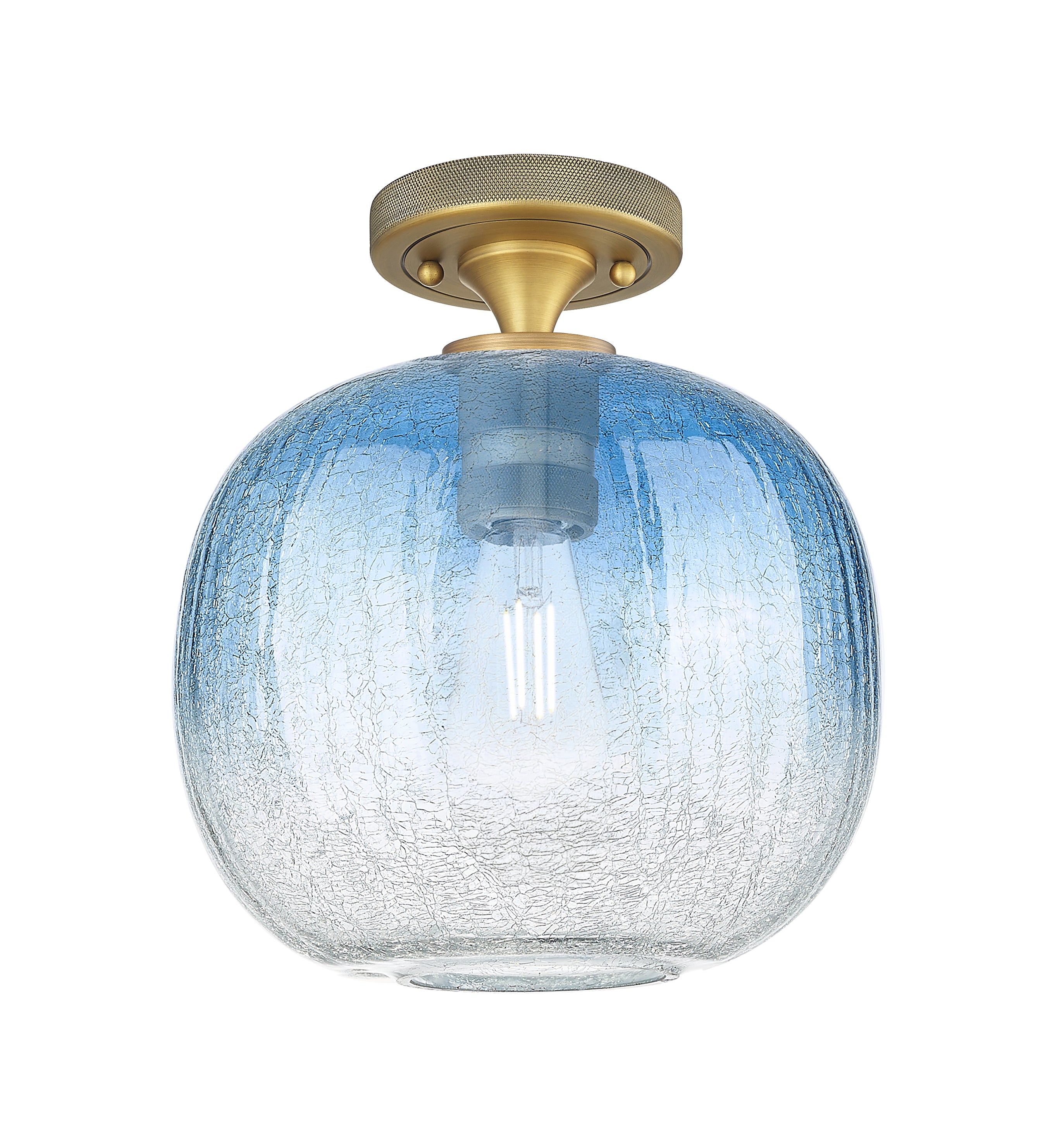 Downtown Flush Mount Satin Nickel Glass