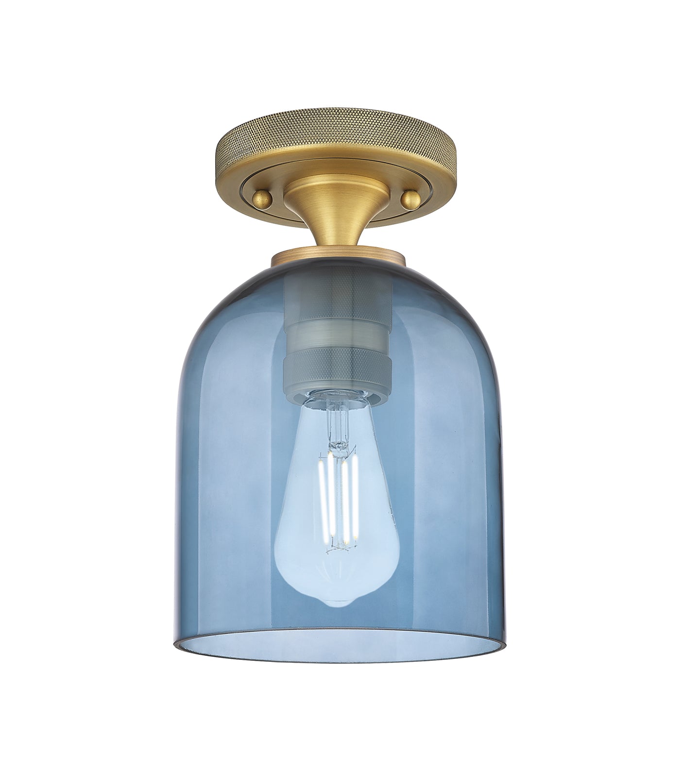 Downtown Flush Mount Satin Nickel Glass