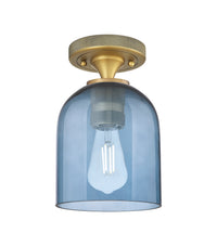 Downtown Flush Mount Satin Nickel Glass