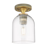 Downtown Flush Mount Satin Nickel Glass
