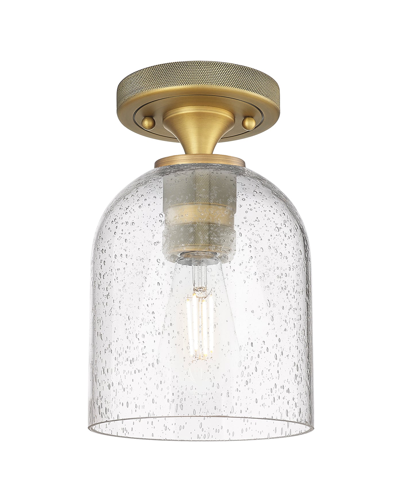 Downtown Flush Mount Satin Nickel Glass