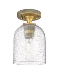 Downtown Flush Mount Satin Nickel Glass