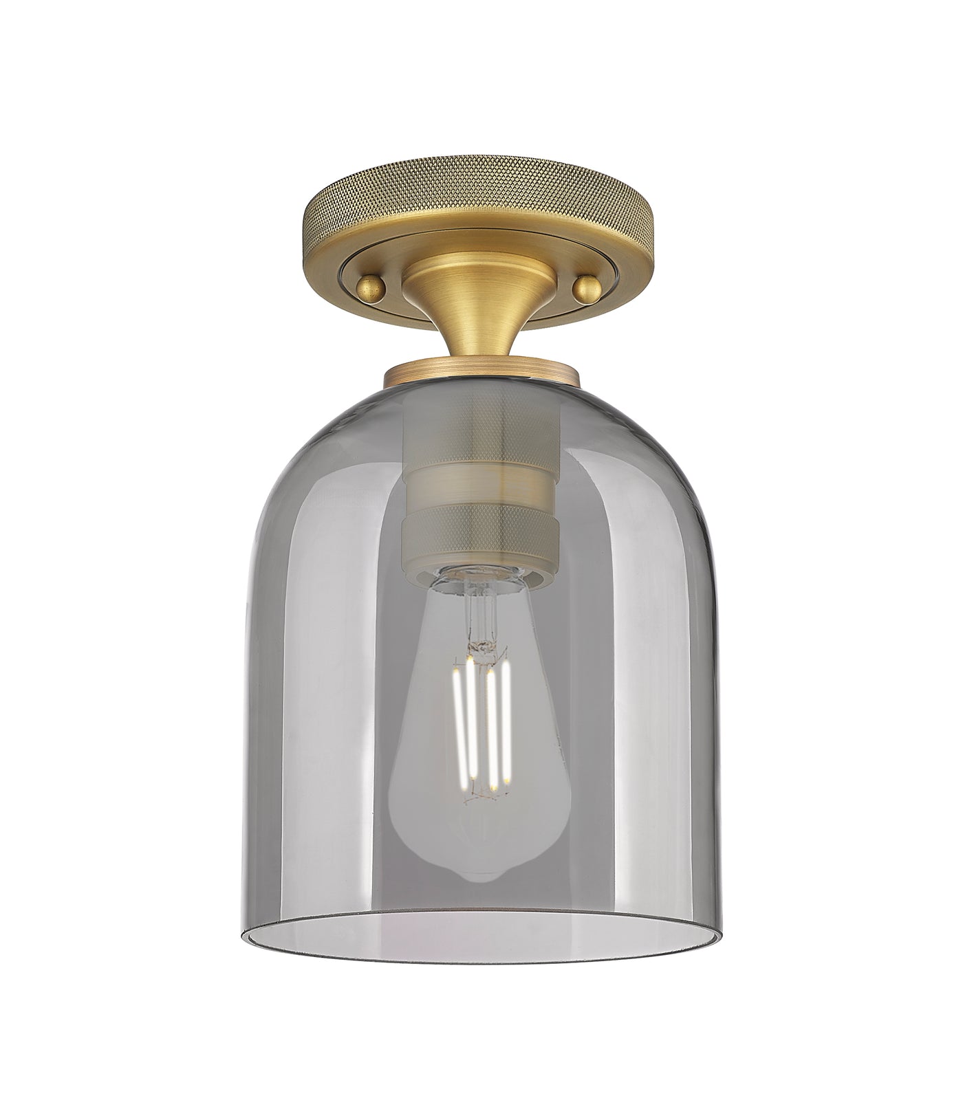 Downtown Flush Mount Satin Nickel Glass