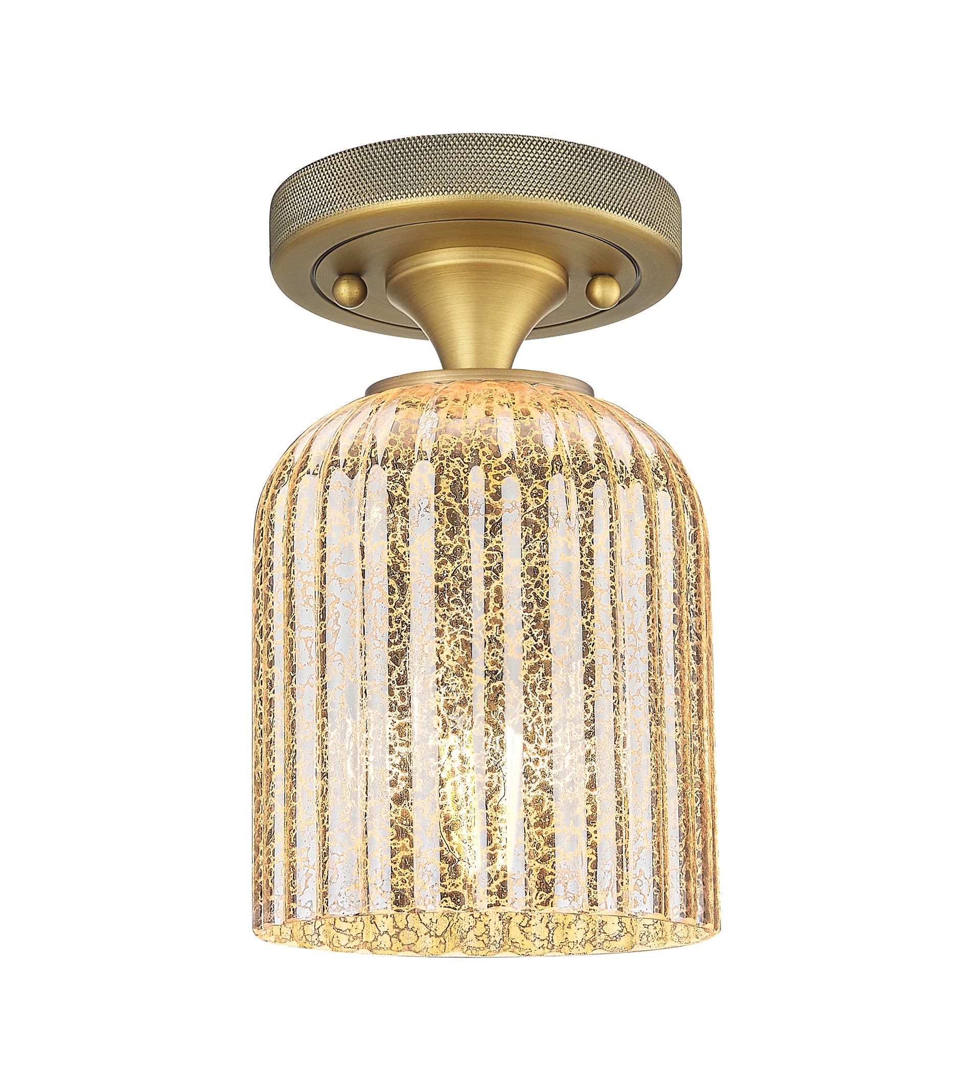 Downtown Flush Mount Satin Nickel Glass
