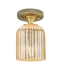 Downtown Flush Mount Satin Nickel Glass