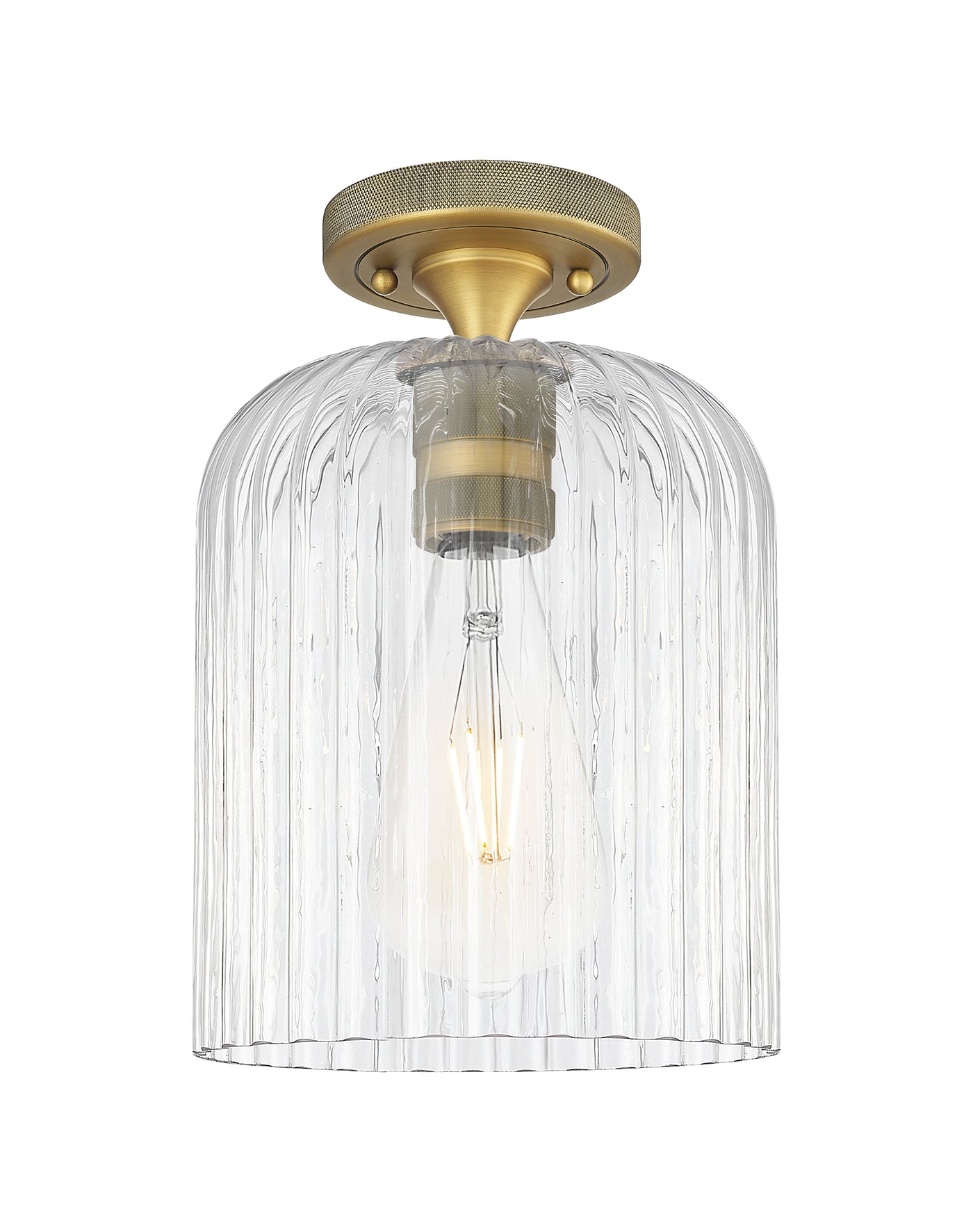 Downtown Flush Mount Satin Nickel Glass
