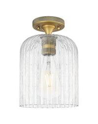 Downtown Flush Mount Satin Nickel Glass