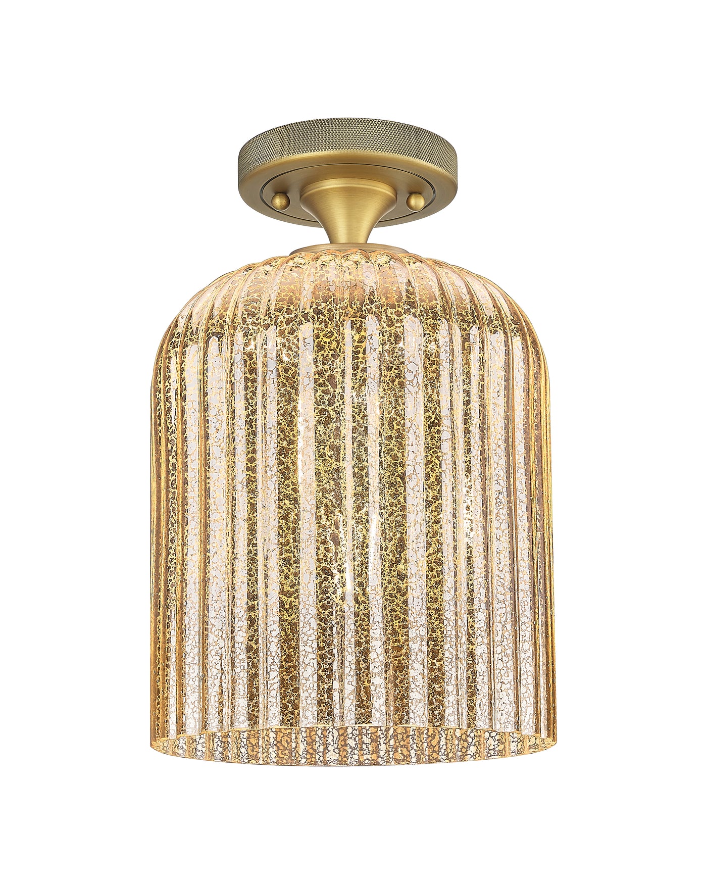 Downtown Flush Mount Satin Nickel Glass