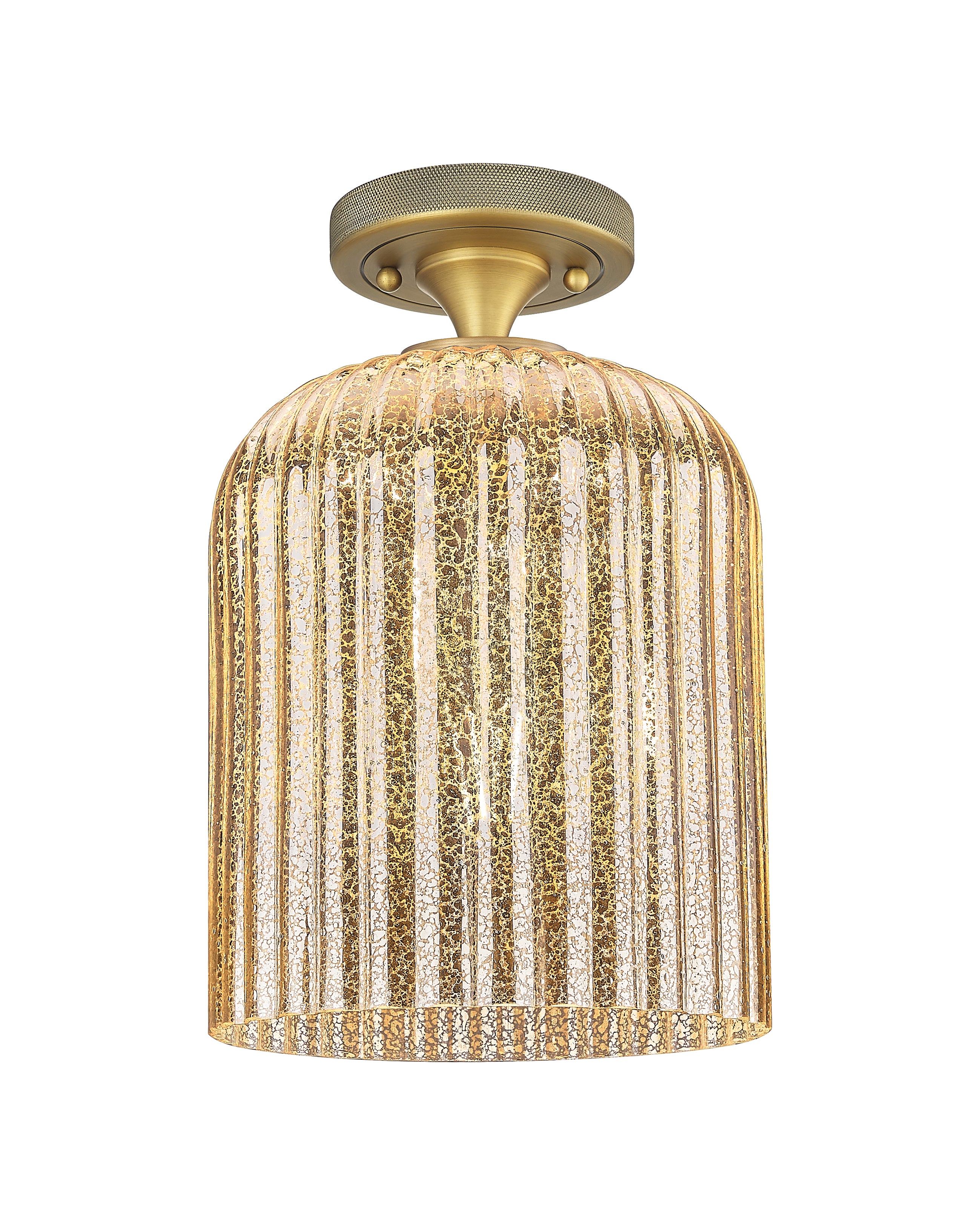 Downtown Flush Mount Satin Nickel Glass