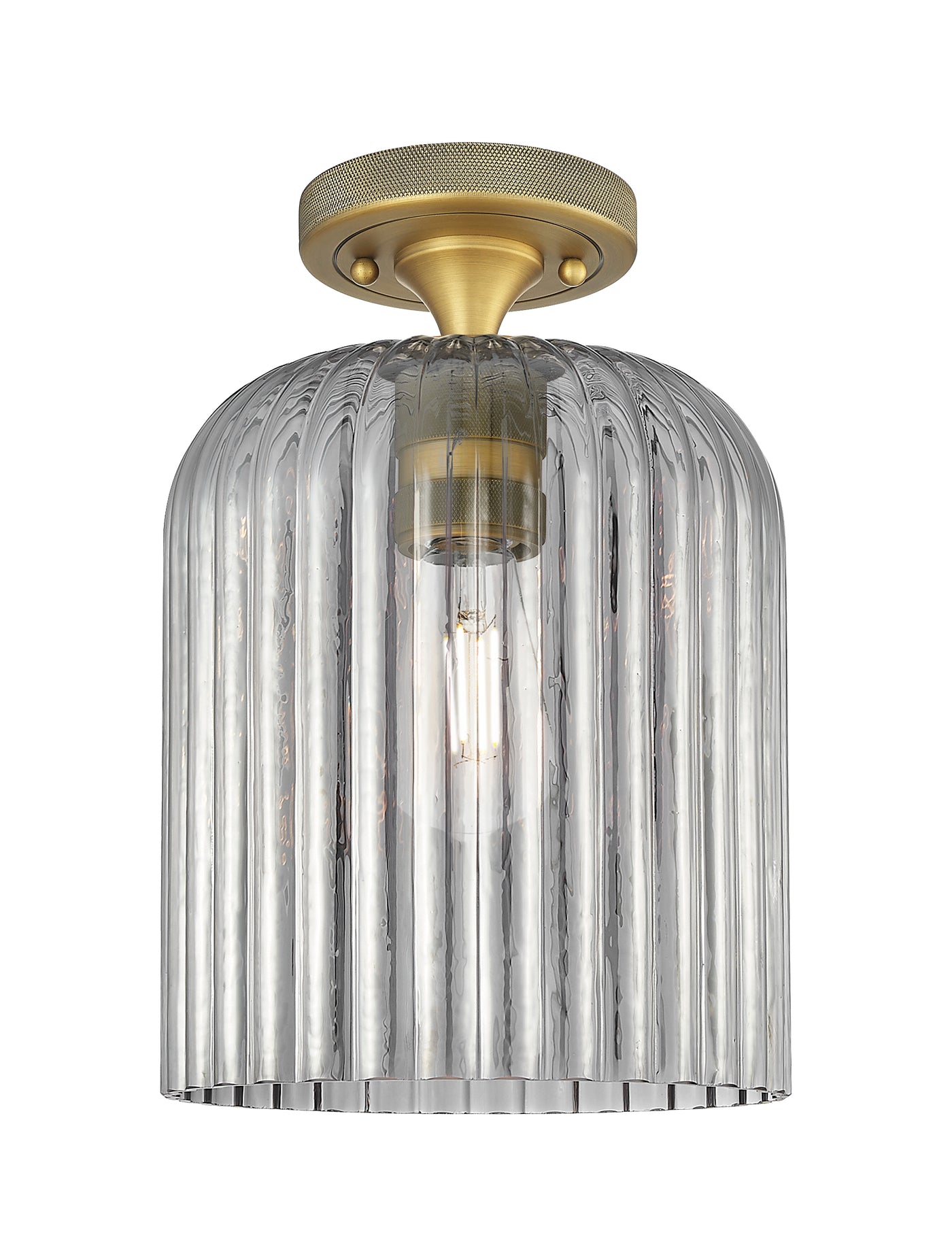 Downtown Flush Mount Satin Nickel Glass