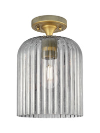 Downtown Flush Mount Satin Nickel Glass
