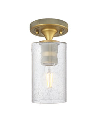 Downtown Flush Mount Satin Nickel Glass