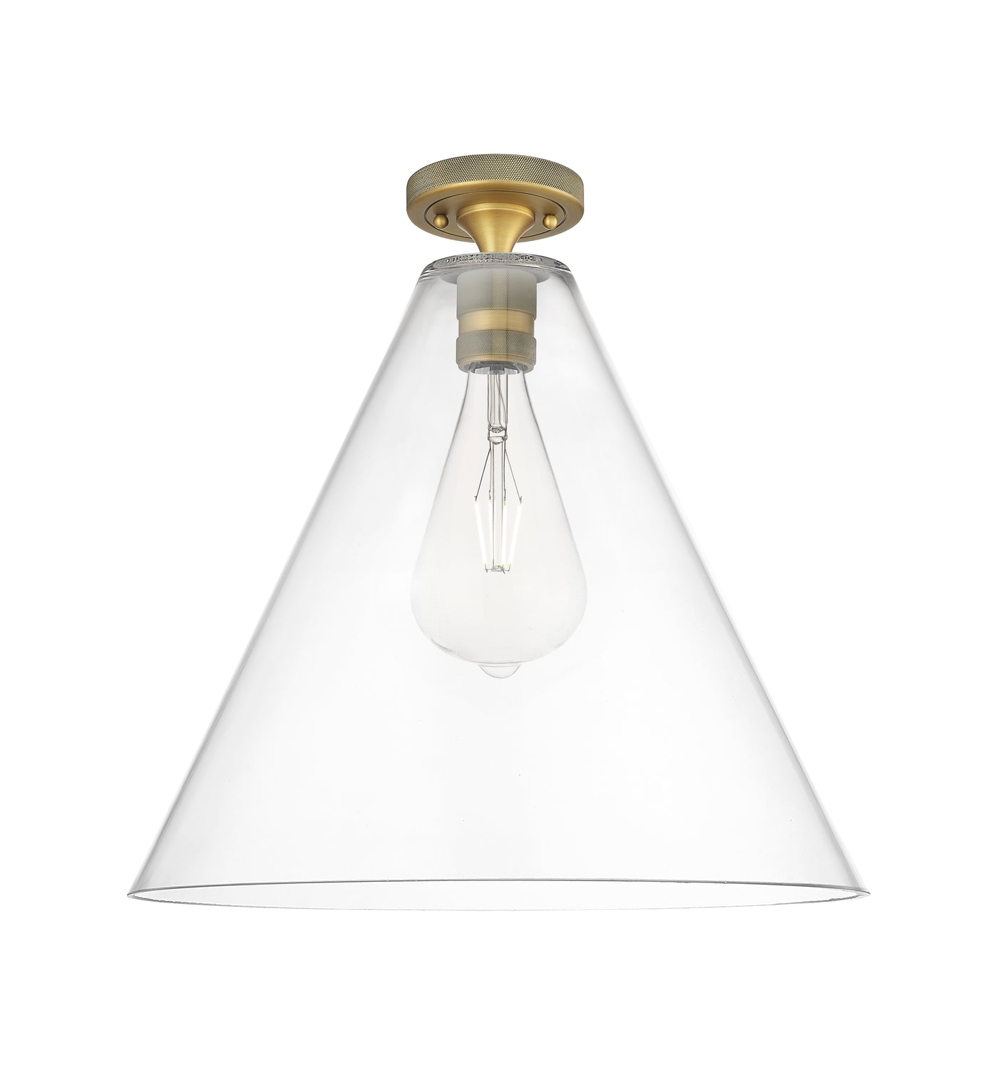 Downtown Flush Mount Satin Nickel Brass