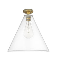 Downtown Flush Mount Satin Nickel Brass