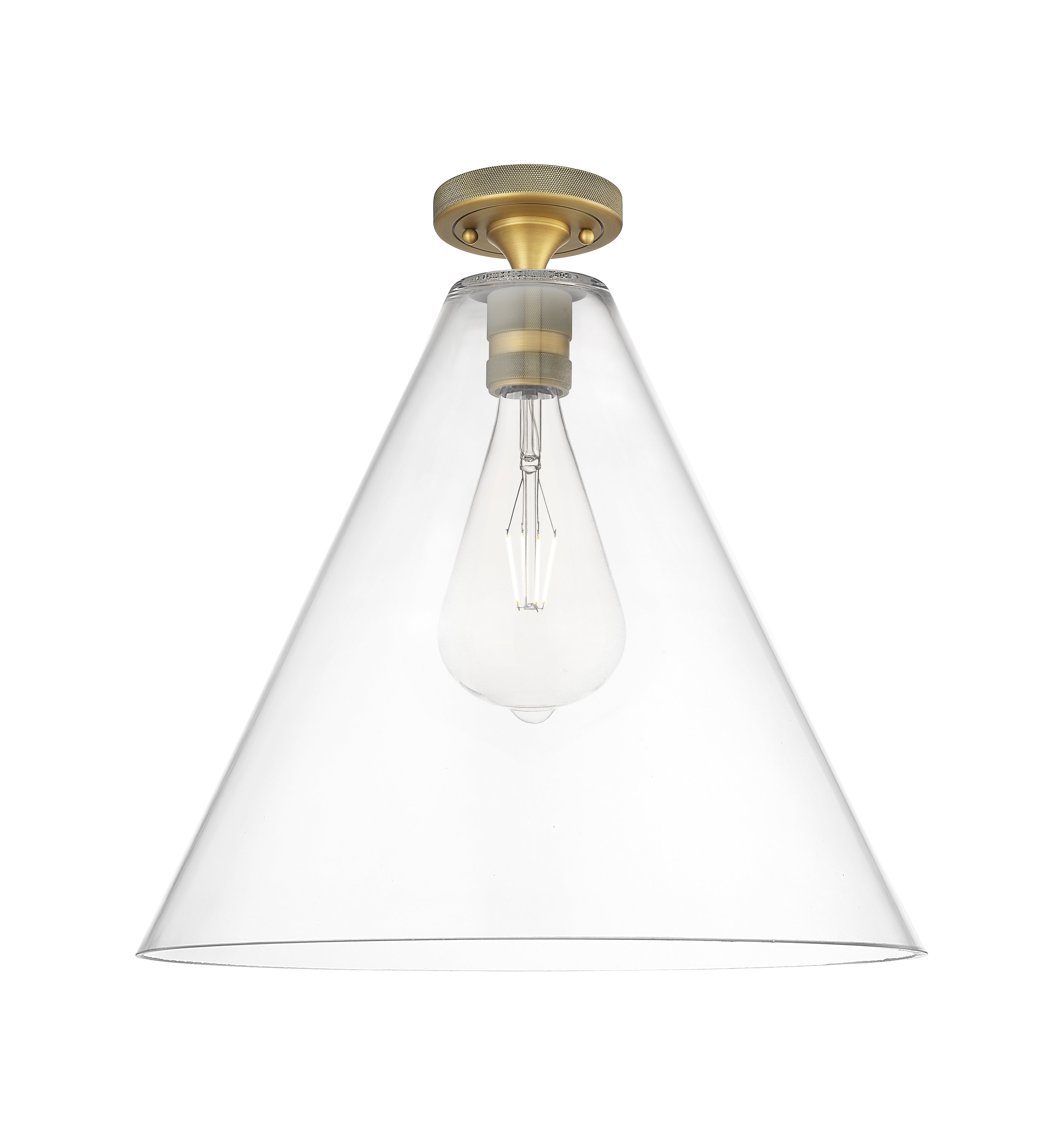 Downtown Flush Mount Satin Nickel Brass