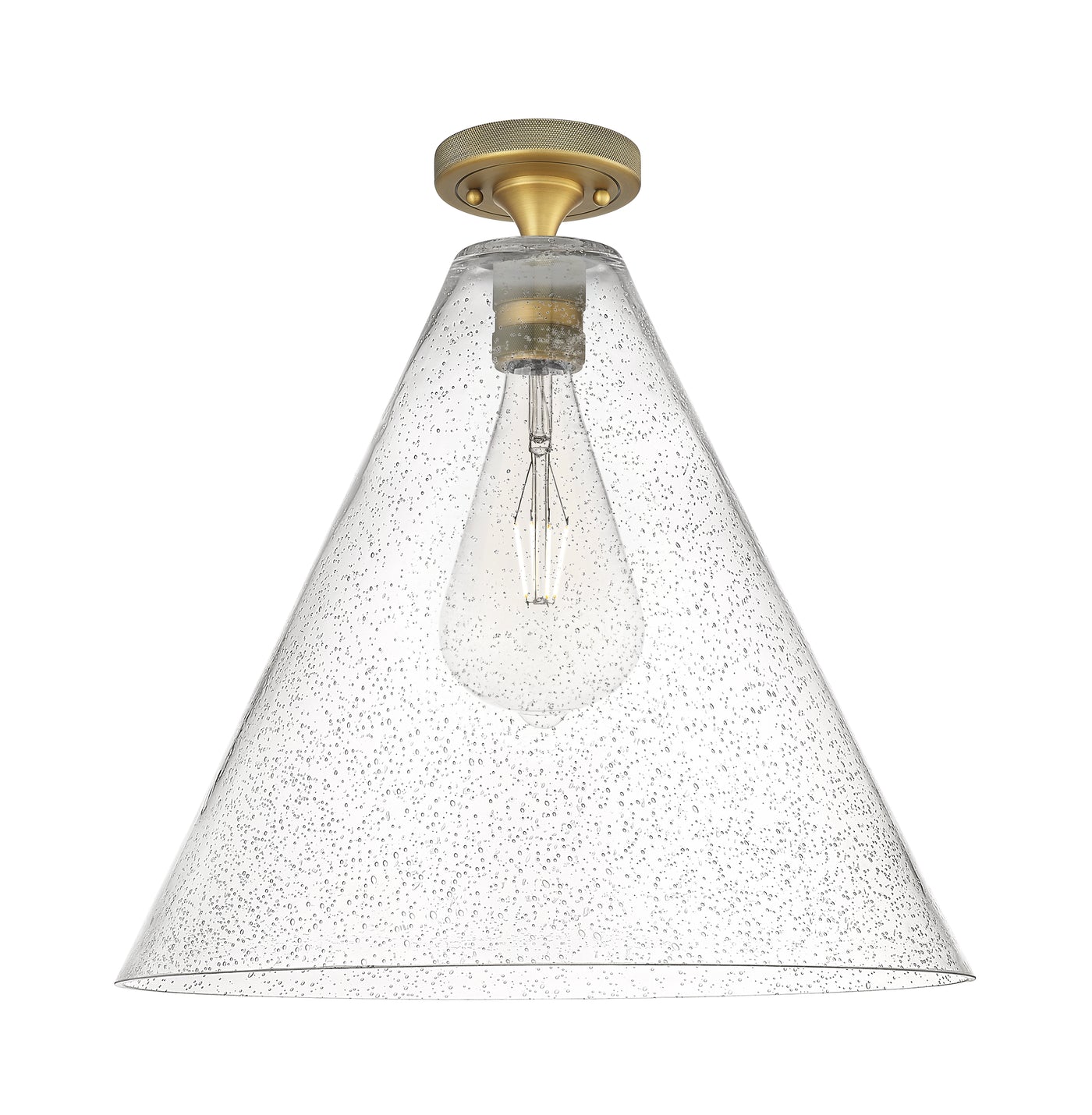 Downtown Flush Mount Satin Nickel Brass