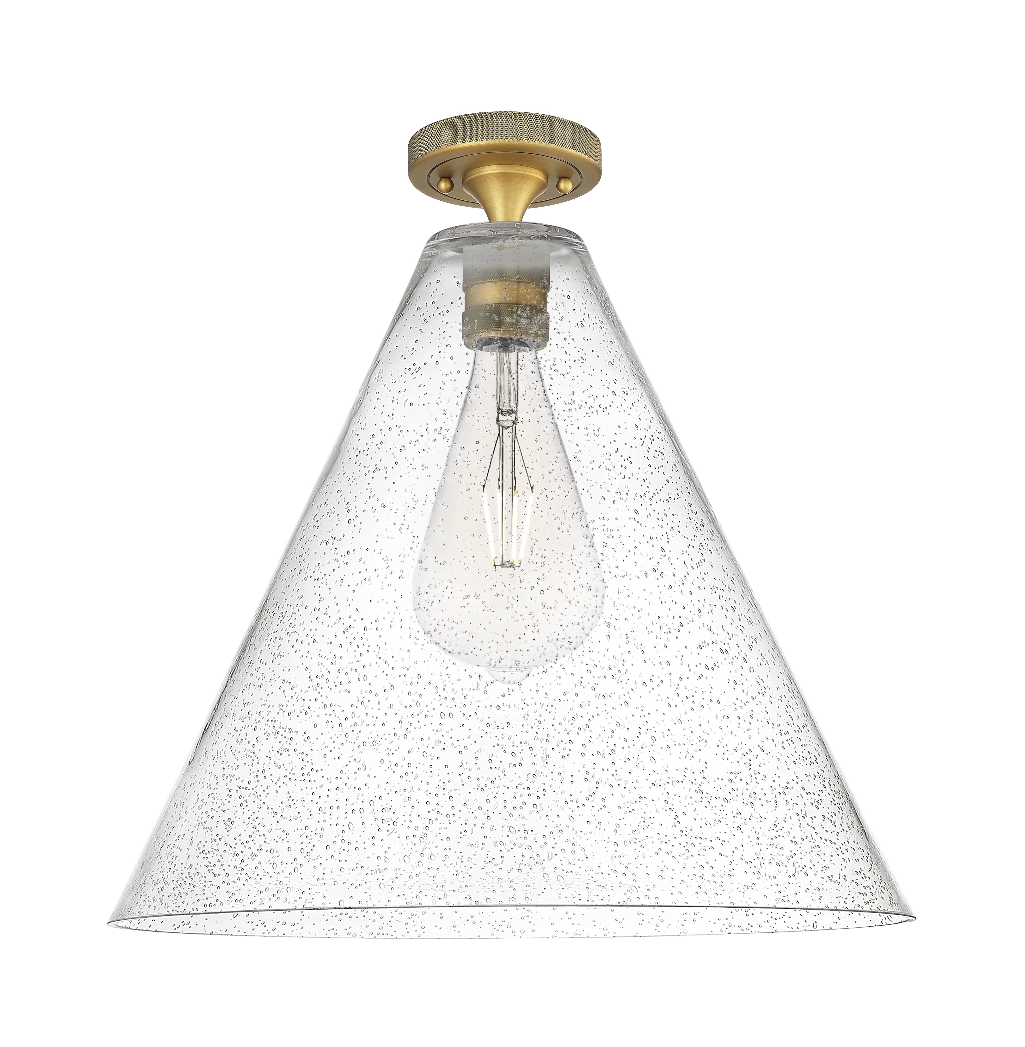 Downtown Flush Mount Satin Nickel Brass