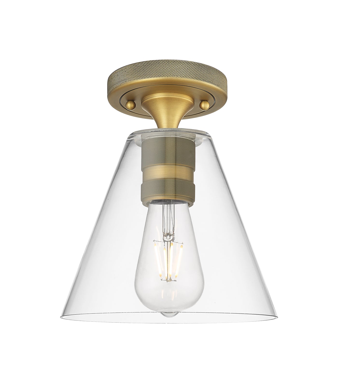 Downtown Flush Mount Satin Nickel Glass