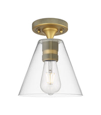 Downtown Flush Mount Satin Nickel Glass