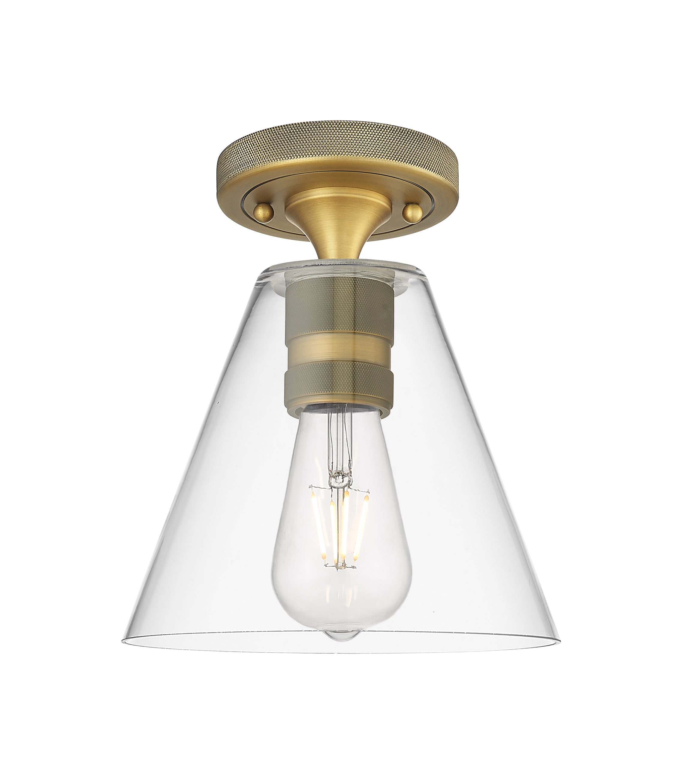 Downtown Flush Mount Satin Nickel Glass