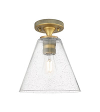Downtown Flush Mount Satin Nickel Glass