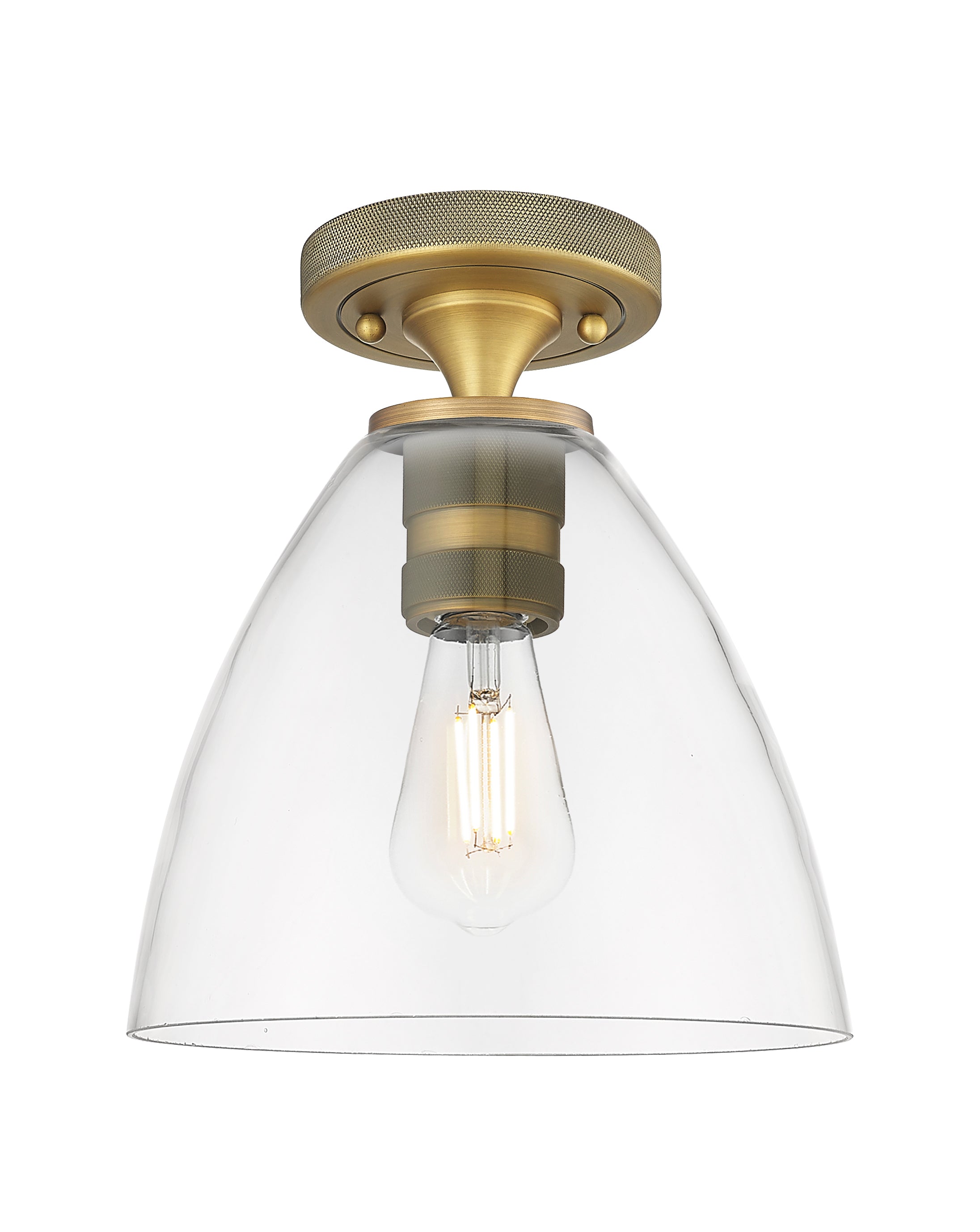 Downtown Flush Mount Satin Nickel Glass