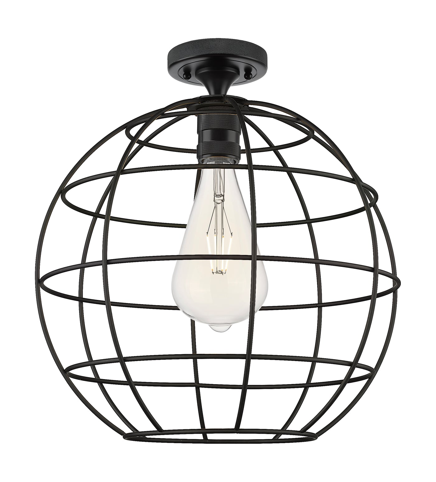 Downtown Flush Mount Satin Nickel Glass