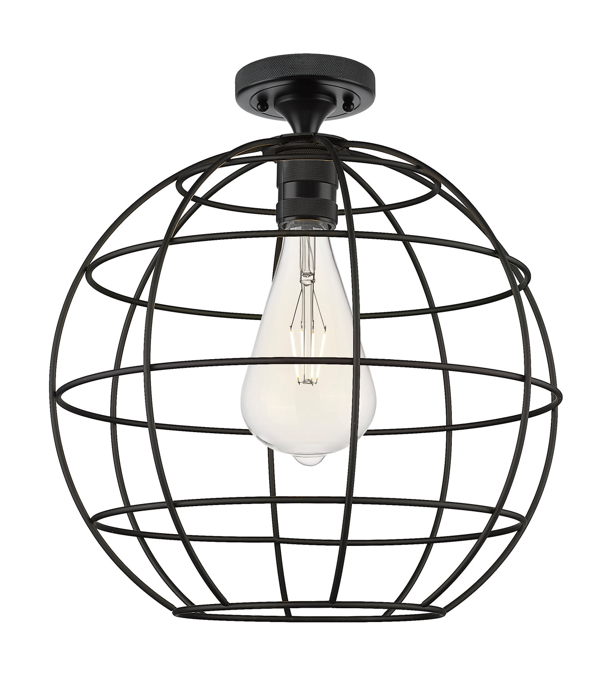 Lake Placid 16-Inch 1-Light Semi-Flush Mount 17.25-Inch High