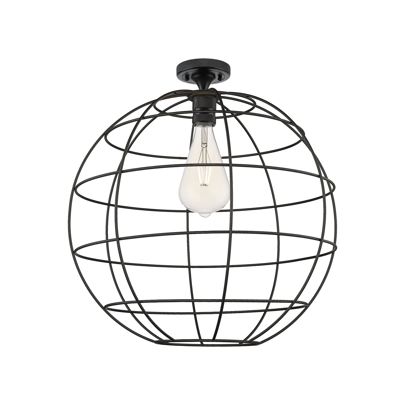 Downtown Flush Mount Satin Nickel Glass