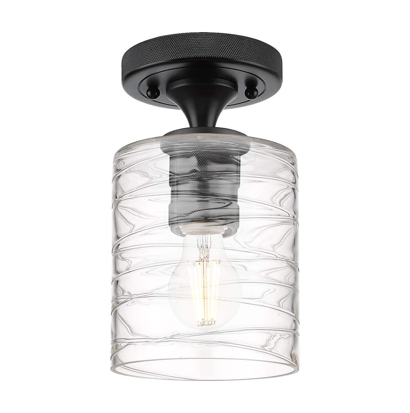 Downtown Flush Mount Satin Nickel Cast Brass
