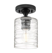 Downtown Flush Mount Satin Nickel Cast Brass