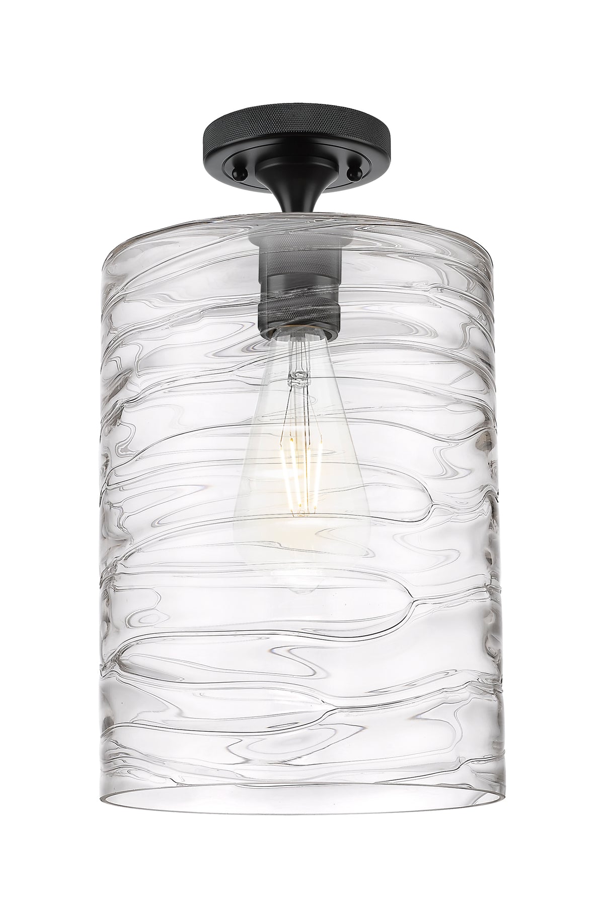 Cobbleskill 9-Inch 1-Light Semi-Flush Mount 14.5-Inch High Dimmable