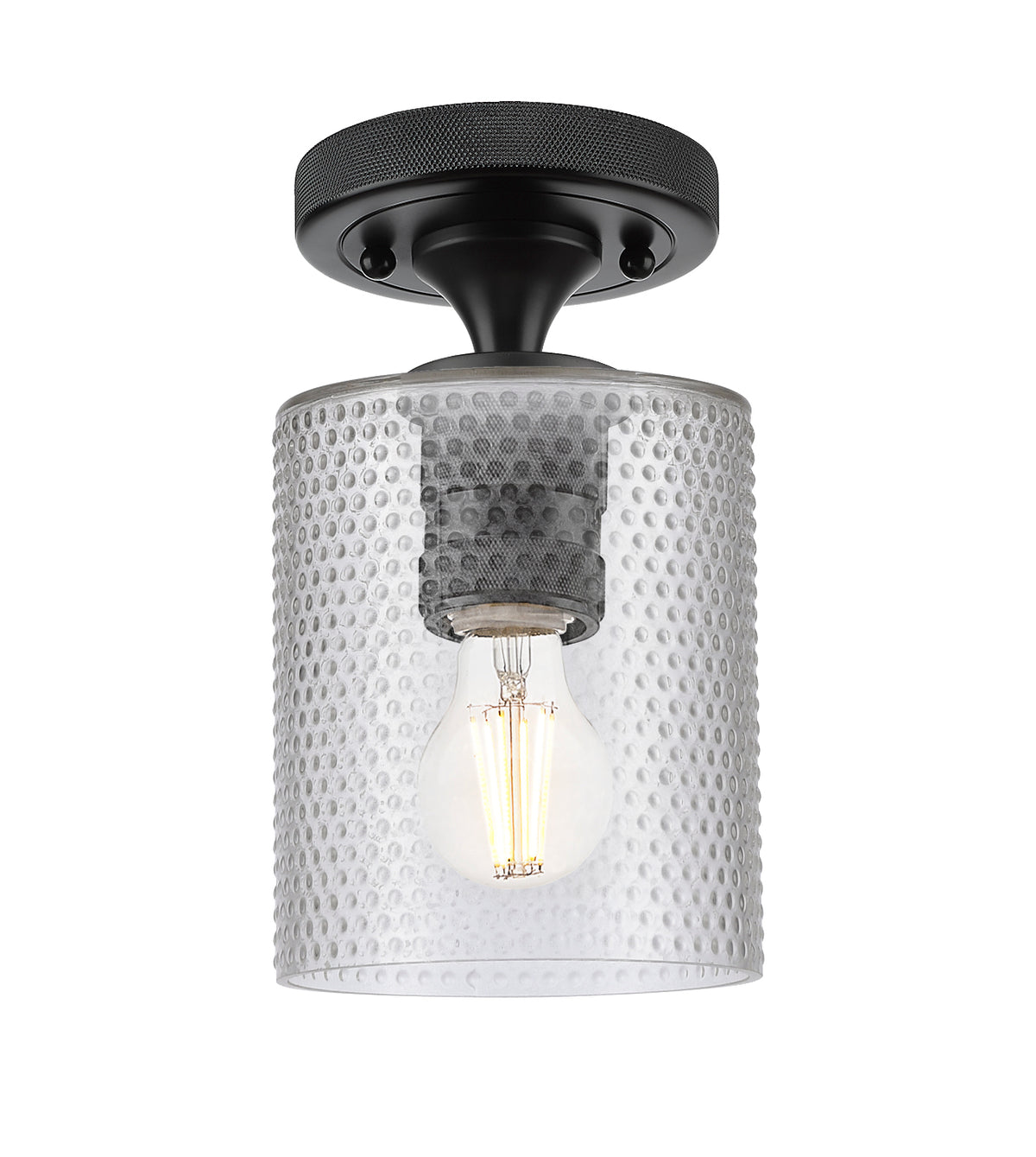 Cobbleskill 5-Inch 1-Light Semi-Flush Mount 8.5-Inch High Dimmable