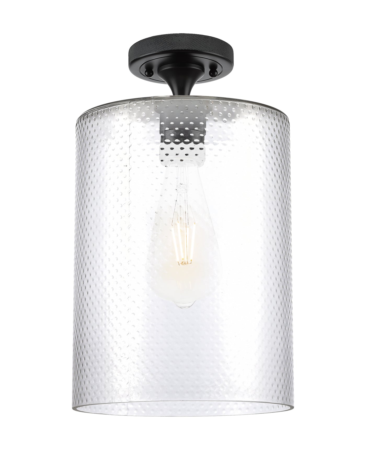 Downtown Flush Mount Satin Nickel Glass