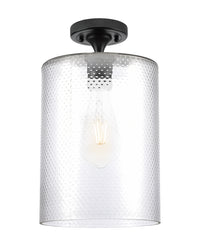 Downtown Flush Mount Satin Nickel Glass