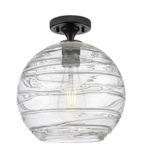 Downtown Flush Mount Satin Nickel Brass Glass