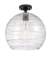 Downtown Flush Mount Satin Nickel Glass