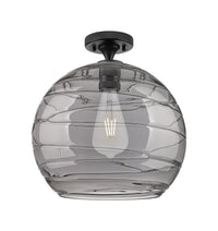 Downtown Flush Mount Satin Nickel Glass