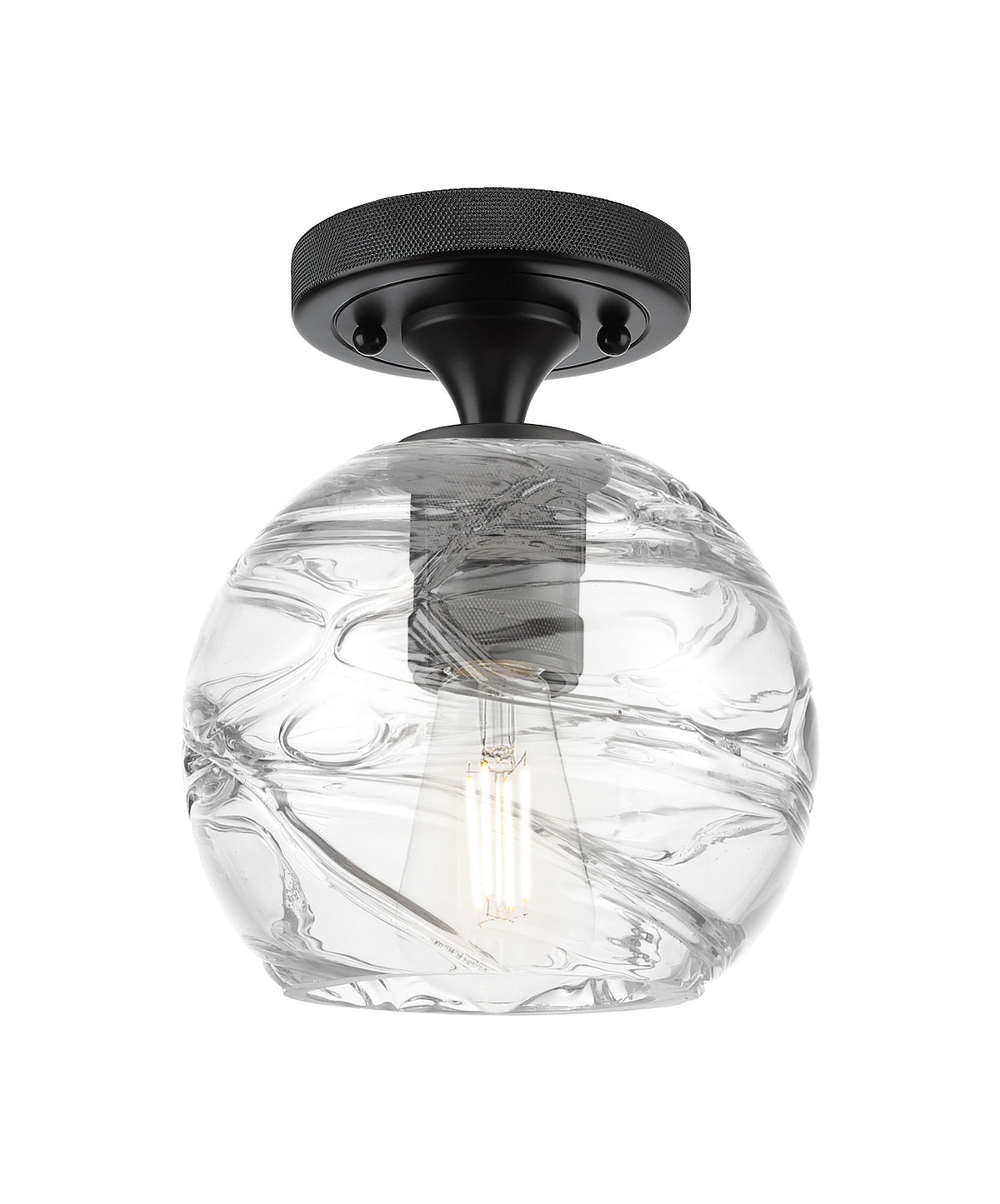 Crown Point 6-Inch 1-Light Semi-Flush Mount 7.625-Inch High