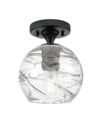 Downtown Flush Mount Satin Nickel Glass