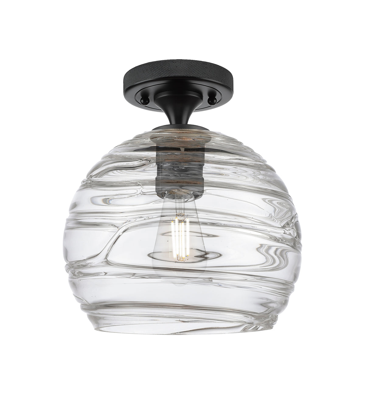 Crown Point 8-Inch 1-Light Semi-Flush Mount Globe Shade