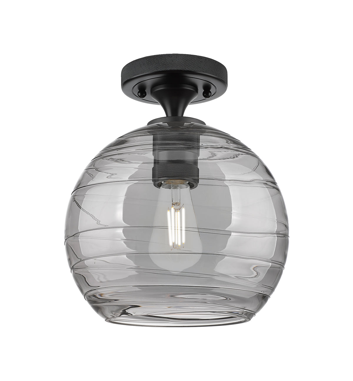 Crown Point 8-Inch 1-Light Semi-Flush Mount Globe Shade