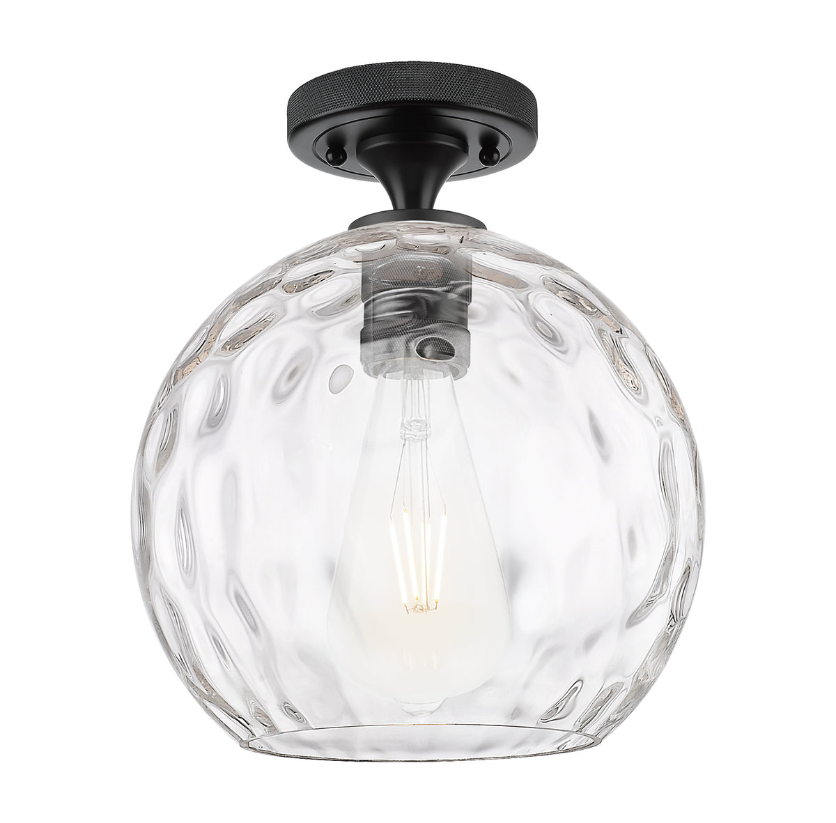 Athens Water Glass 10-Inch 1-Light Semi-Flush Mount 11.25-Inch High