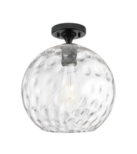 Downtown Flush Mount Satin Nickel Glass