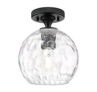 Downtown Flush Mount Satin Nickel Glass