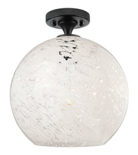 Downtown Flush Mount Satin Nickel Glass