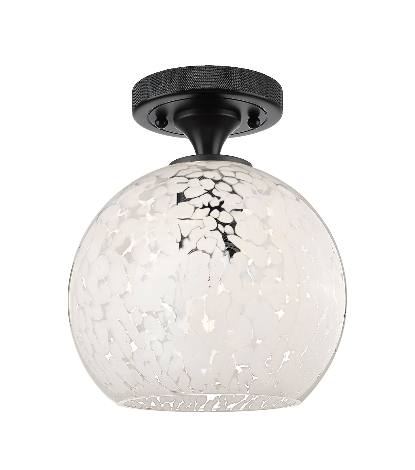 Downtown Flush Mount Satin Nickel Glass